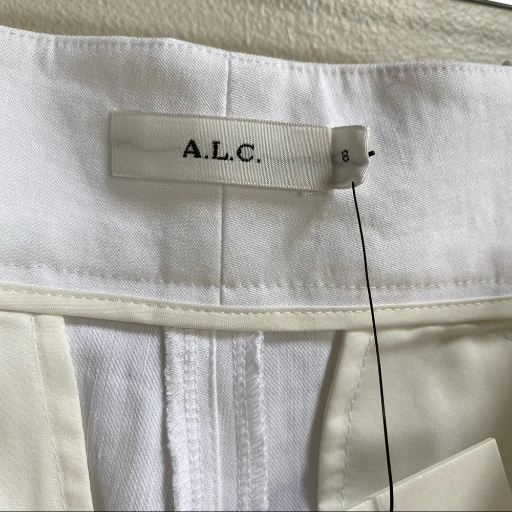 A.L.C. Gesso White Linen Blend Collin Pant Size 10